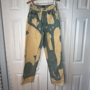 BDG‎ Urban Outfitters High Rise Baggy Jeans Size 25 Tye Dye Roll Up Denim Pants